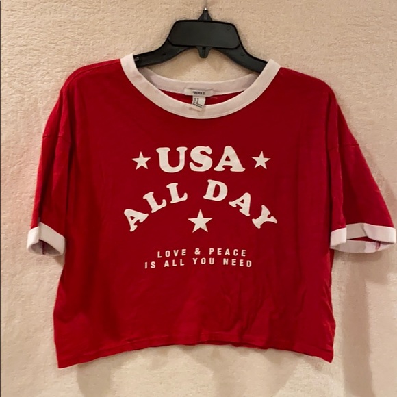 *3 for $20* — Forever 21 USA cropped T-shirt - Picture 1 of 3